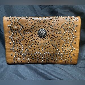 American Bling Purse - Western Style Floral Design with Silver Tone Studs